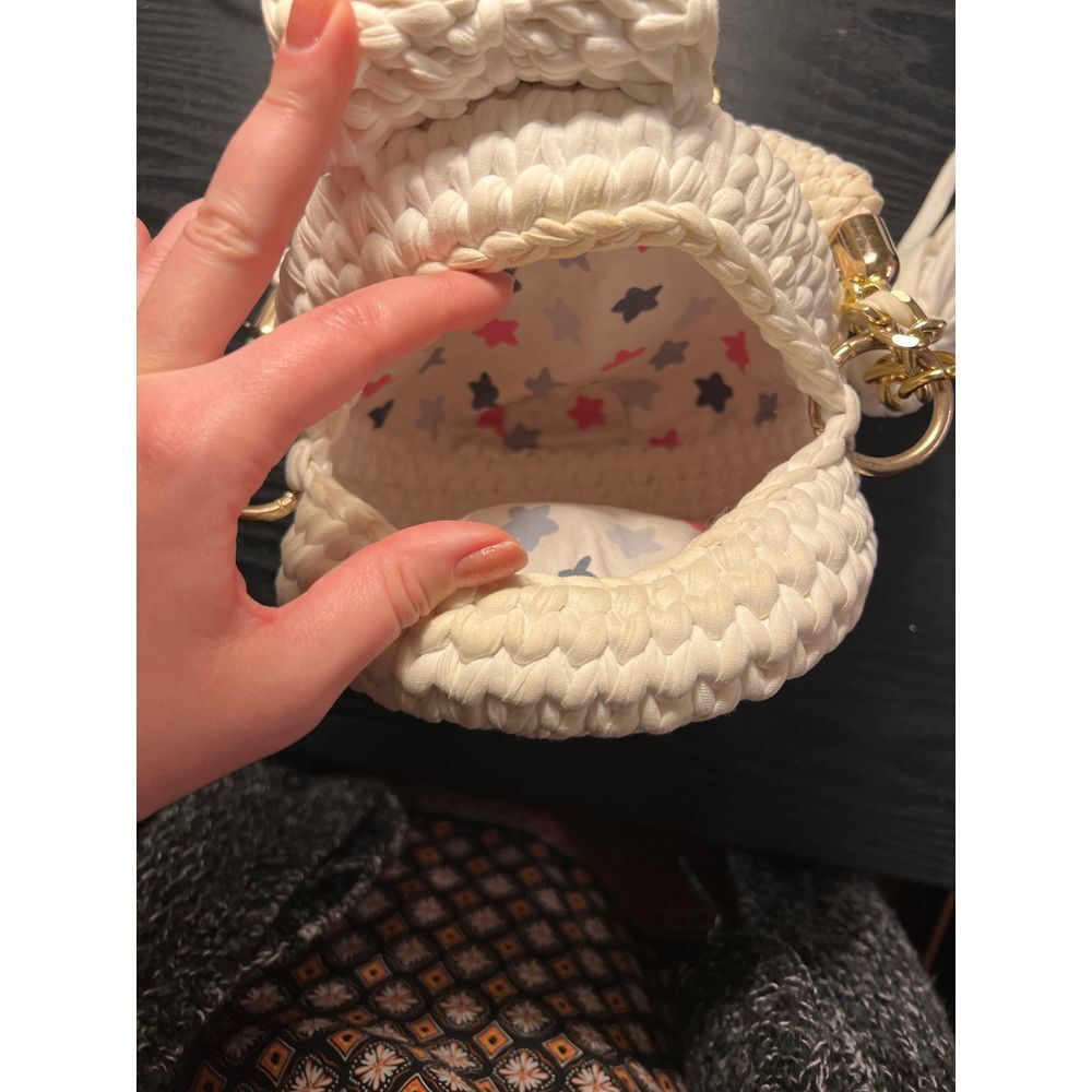 Handmade crochet white mini bag‎ hand knitted shoulder purse - Picture 6 of 7